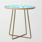 Robin's Egg Blue Turquoise Mid Century Modern Piquet Minimalist Abstract Side Table Gallery Image 1