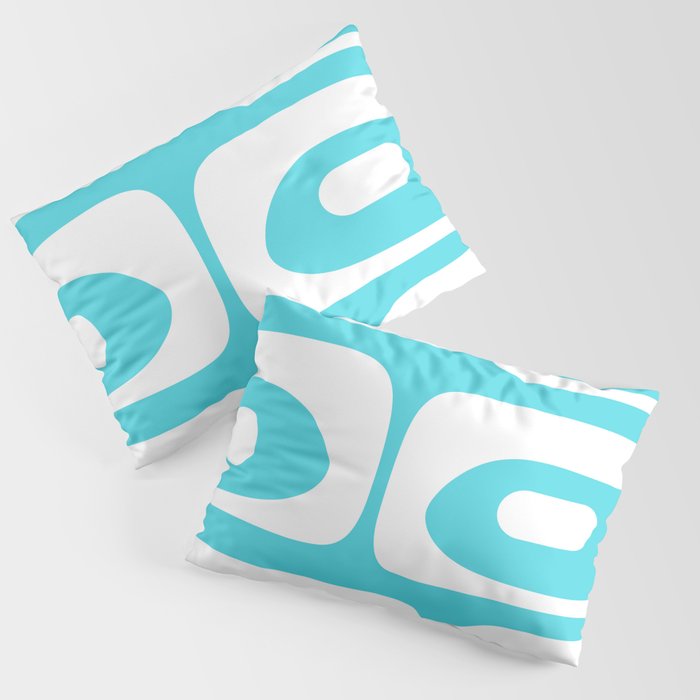 Robin's Egg Blue Turquoise Mid Century Modern Piquet Minimalist Abstract Pillow Sham Gallery Image 1