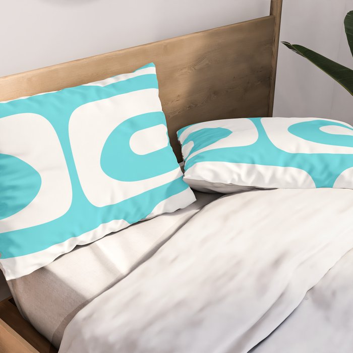 Robin's Egg Blue Turquoise Mid Century Modern Piquet Minimalist Abstract Pillow Sham Gallery Image 2