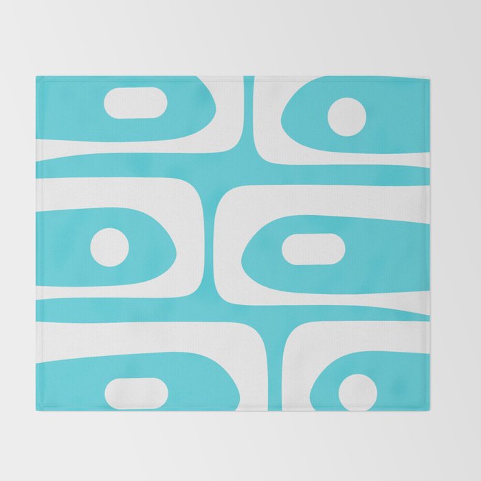 Robin's Egg Blue Turquoise Mid Century Modern Piquet Minimalist Abstract Throw Blanket Gallery Image 2