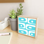 Robin's Egg Blue Turquoise Mid Century Modern Piquet Minimalist Abstract Mini Art Print Gallery Image 2