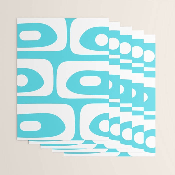 Robin's Egg Blue Turquoise Mid Century Modern Piquet Minimalist Abstract Wrapping Paper Gallery Image 3