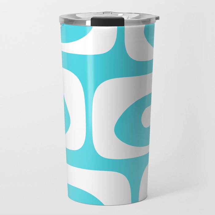Robin's Egg Blue Turquoise Mid Century Modern Piquet Minimalist Abstract Travel Mug Gallery Image 1