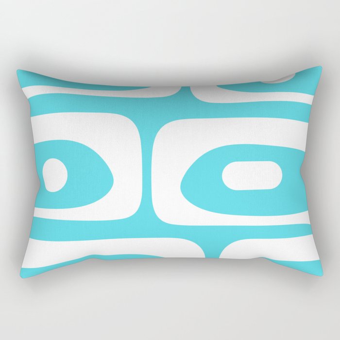 Robin's Egg Blue Turquoise Mid Century Modern Piquet Minimalist Abstract Rectangular Pillow Gallery Image 1