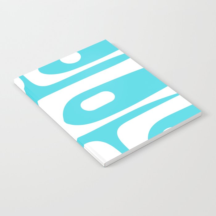 Robin's Egg Blue Turquoise Mid Century Modern Piquet Minimalist Abstract Notebook Gallery Image 2