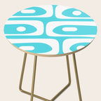 Robin's Egg Blue Turquoise Mid Century Modern Piquet Minimalist Abstract Side Table Gallery Image 2