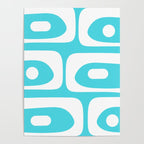 Robin's Egg Blue Turquoise Mid Century Modern Piquet Minimalist Abstract Poster Gallery Image 4