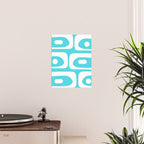 Robin's Egg Blue Turquoise Mid Century Modern Piquet Minimalist Abstract Poster Gallery Image 2