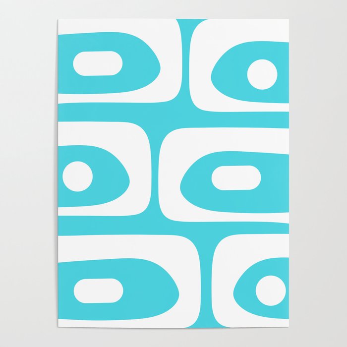 Robin's Egg Blue Turquoise Mid Century Modern Piquet Minimalist Abstract Poster Gallery Image 1