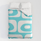 Robin's Egg Blue Turquoise Mid Century Modern Piquet Minimalist Abstract Duvet Cover Gallery Image 6