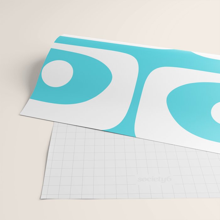 Robin's Egg Blue Turquoise Mid Century Modern Piquet Minimalist Abstract Wrapping Paper Gallery Image 2