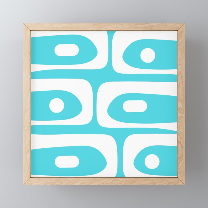 Robin's Egg Blue Turquoise Mid Century Modern Piquet Minimalist Abstract Mini Art Print Gallery Image 1
