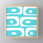 Robin's Egg Blue Turquoise Mid Century Modern Piquet Minimalist Abstract Mini Art Print Gallery Image 1