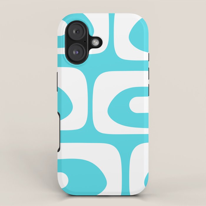 Robin's Egg Blue Turquoise Mid Century Modern Piquet Minimalist Abstract iPhone Case Gallery Image 1