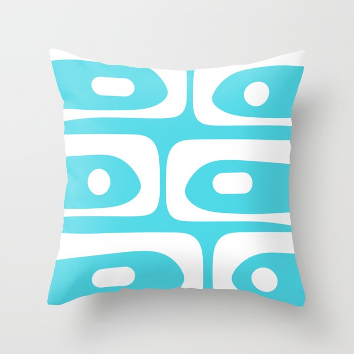 Robin's Egg Blue Turquoise Mid Century Modern Piquet Minimalist Abstract Throw Pillow Gallery Image 6