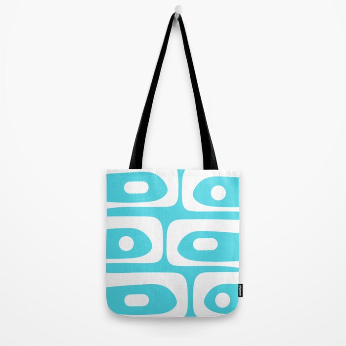 Robin's Egg Blue Turquoise Mid Century Modern Piquet Minimalist Abstract Tote Bag Gallery Image 2
