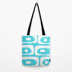 Robin's Egg Blue Turquoise Mid Century Modern Piquet Minimalist Abstract Tote Bag Gallery Image 2
