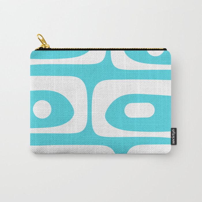 Robin's Egg Blue Turquoise Mid Century Modern Piquet Minimalist Abstract Carry All Pouch Gallery Image 1