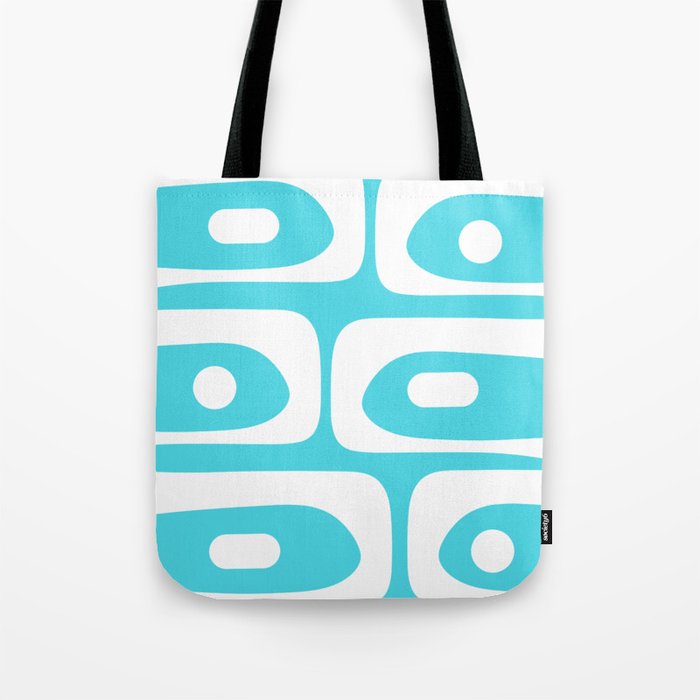 Robin's Egg Blue Turquoise Mid Century Modern Piquet Minimalist Abstract Tote Bag Gallery Image 1