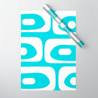 Robin's Egg Blue Turquoise Mid Century Modern Piquet Minimalist Abstract Wrapping Paper Gallery Image 1