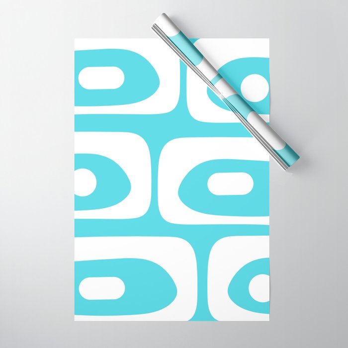 Robin's Egg Blue Turquoise Mid Century Modern Piquet Minimalist Abstract Wrapping Paper Gallery Image 1