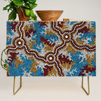 Authentic Aboriginal Art - Wetland Dreaming Credenza Gallery Image 1