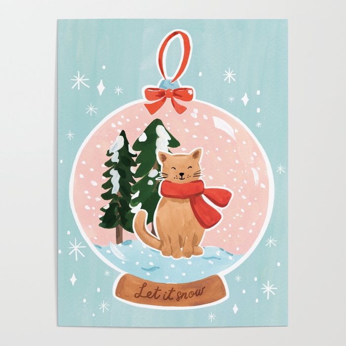 Cat in a Snowglobe Poster Gallery Image 1