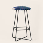 Outside at night â modern floral illustration Stool Gallery Image 1