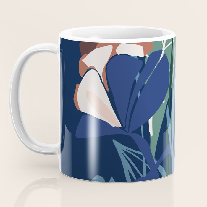 Outside at night â modern floral illustration Coffee Mug Gallery Image 3