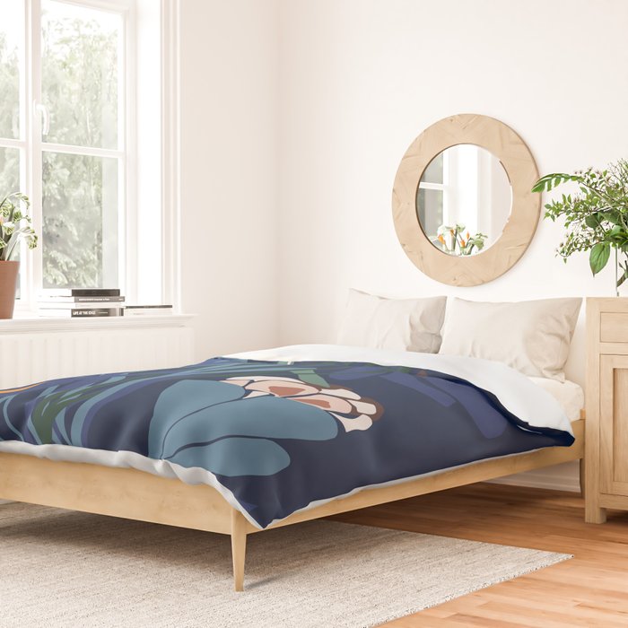 Outside at night â modern floral illustration Duvet Cover Gallery Image 2