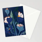 Outside at night â modern floral illustration Stationery Card Gallery Image 2