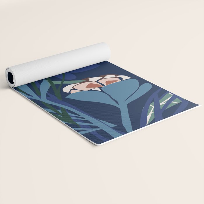 Outside at night â modern floral illustration Yoga Mat Gallery Image 2