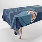 Outside at night â modern floral illustration Tablecloth Gallery Image 1