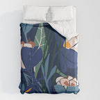Outside at night â modern floral illustration Duvet Cover Gallery Image 6