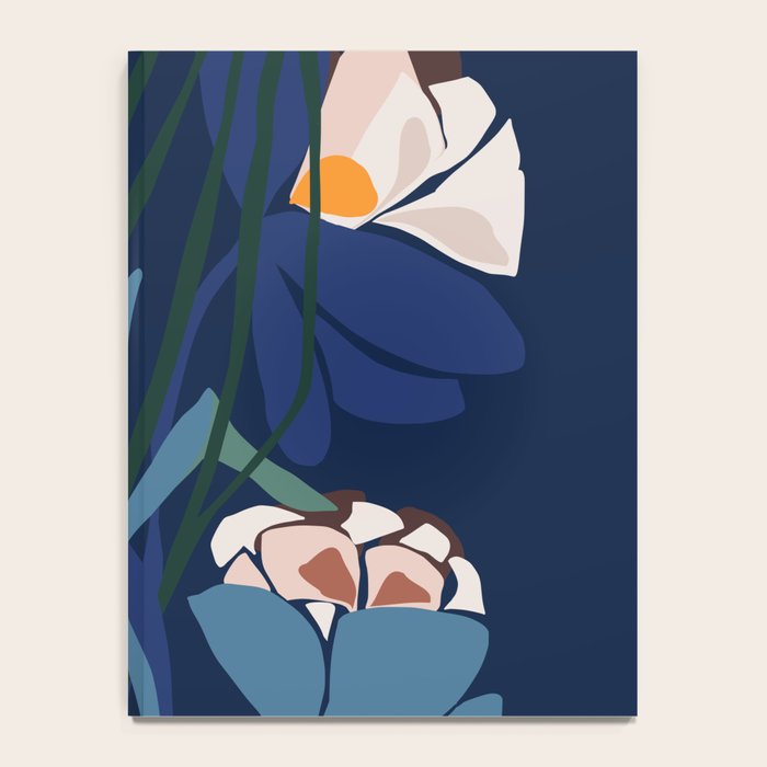 Outside at night â modern floral illustration Notebook Gallery Image 4