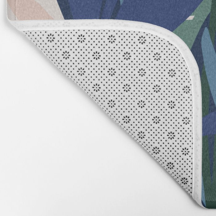 Outside at night â modern floral illustration Bath Mat Gallery Image 2