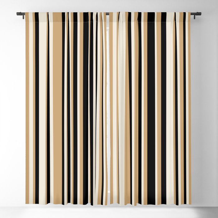 Classic Stripes VII - Neutral Vintage Window Curtain Gallery Image 5