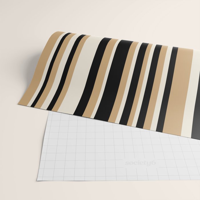 Classic Stripes VII - Neutral Vintage Wrapping Paper Gallery Image 2
