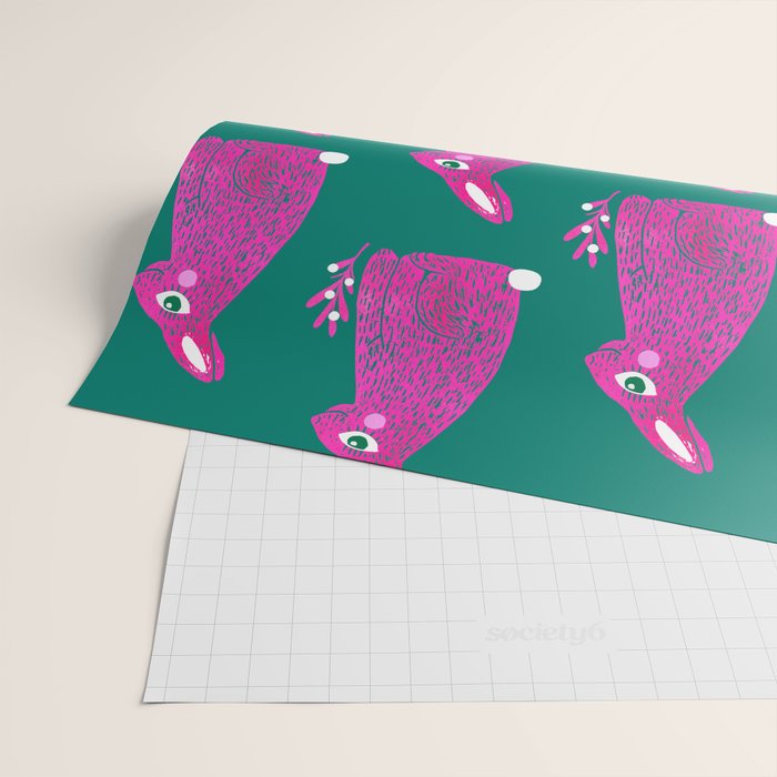 Pink Rabbit Wrapping Paper Gallery Image 2