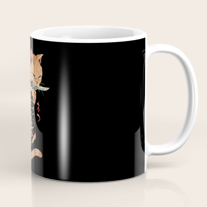 Carp Tattooed Cat Coffee Mug Gallery Image 1