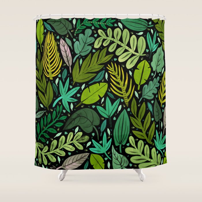 Green Scatter Shower Curtain Gallery Image 1