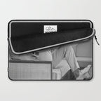 Steve McQueen, Gun, Sunglasses, Retro, Black and White, Photograph Laptop Sleeve Gallery Image 2
