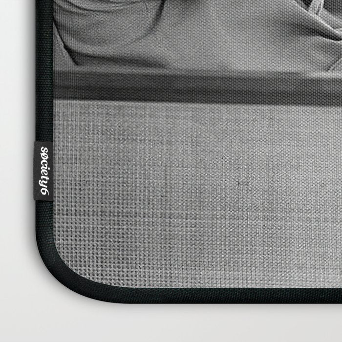 Steve McQueen, Gun, Sunglasses, Retro, Black and White, Photograph Laptop Sleeve Gallery Image 3