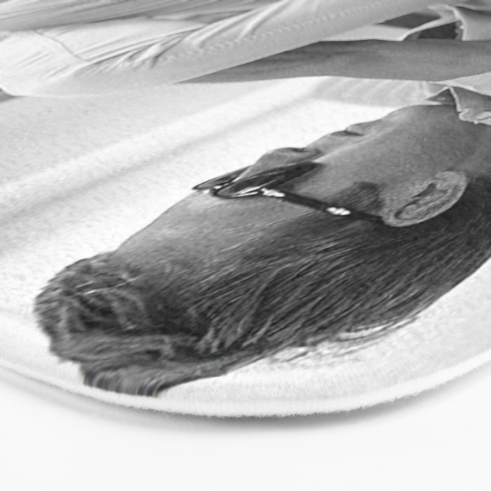 Steve McQueen, Gun, Sunglasses, Retro, Black and White, Photograph Bath Mat Gallery Image 3