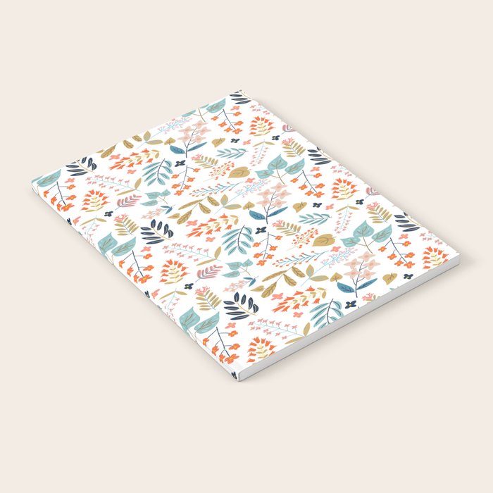 Botanical Harmony | Floral Vintage Plants Colorful Leaves | Autumn Spring Nature Bohemian Chic Notebook Gallery Image 1