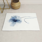 Blue Watercolor Poppies #2 Rug Gallery Image 1