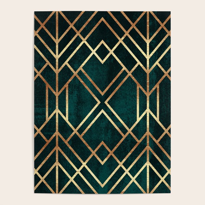 Dark Teal Geo Poster Gallery Image 4