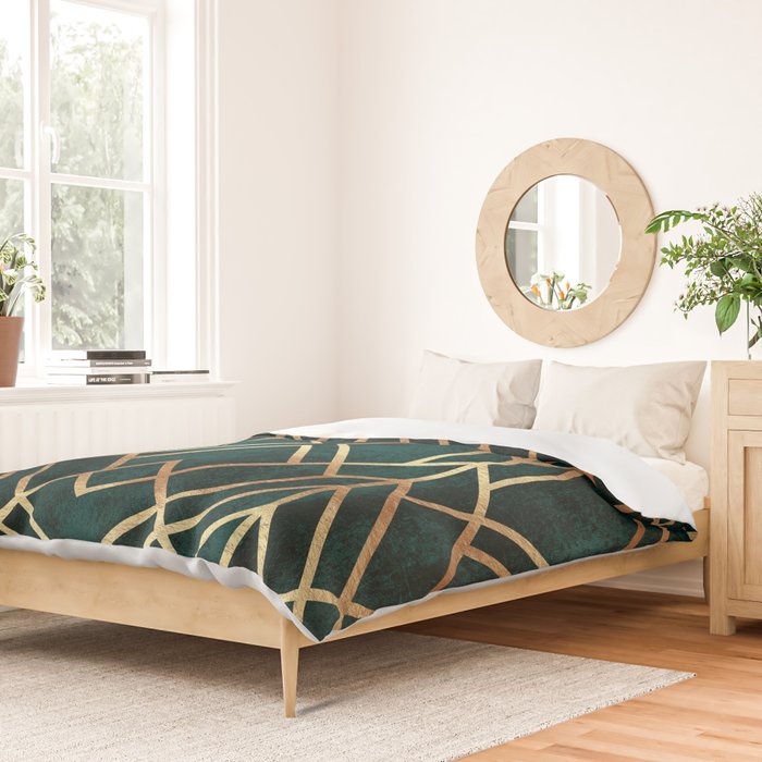 Dark Teal Geo Duvet Cover Gallery Image 2