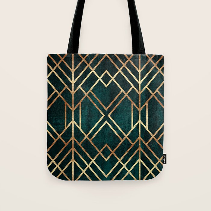 Dark Teal Geo Tote Bag Gallery Image 1