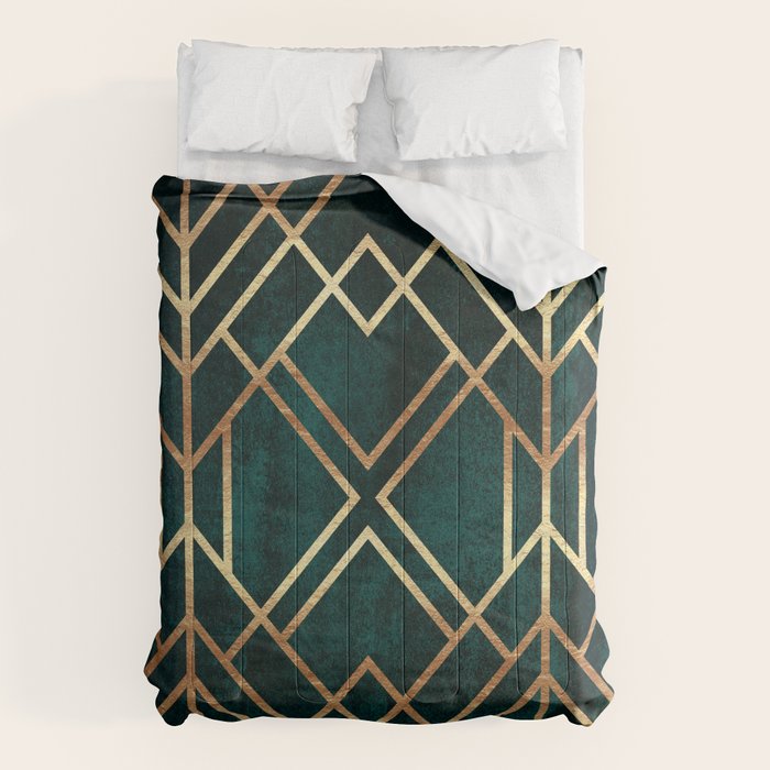 Dark Teal Geo Comforter Gallery Image 6